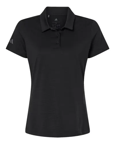 Adidas Adidas Women's Textured Stripe Polo in Black, front view