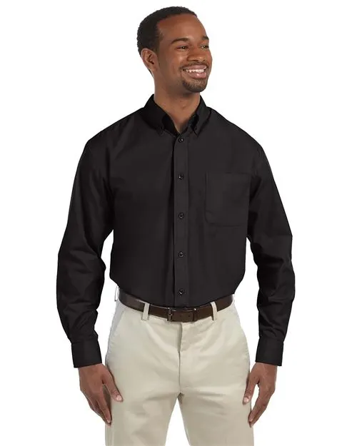 Harriton Harriton Men's Essential Poplin — Black
