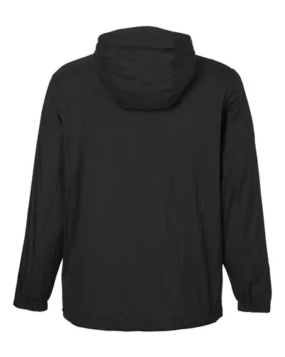 North End North End Men's Aura Lightweight Packable Anorak in Black/ Carbon, back view