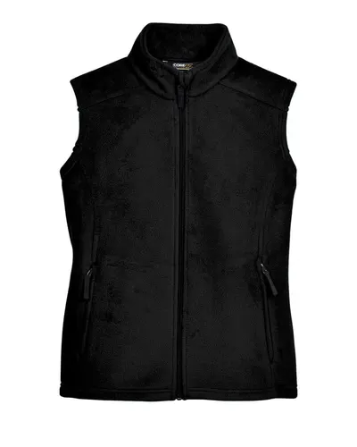 CORE365 CORE365 Women's Journey Fleece Vest in Black, front view
