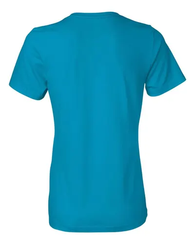 Gildan Gildan Women's Softstyle® Lightweight T-Shirt in Caribbean Blue, back view