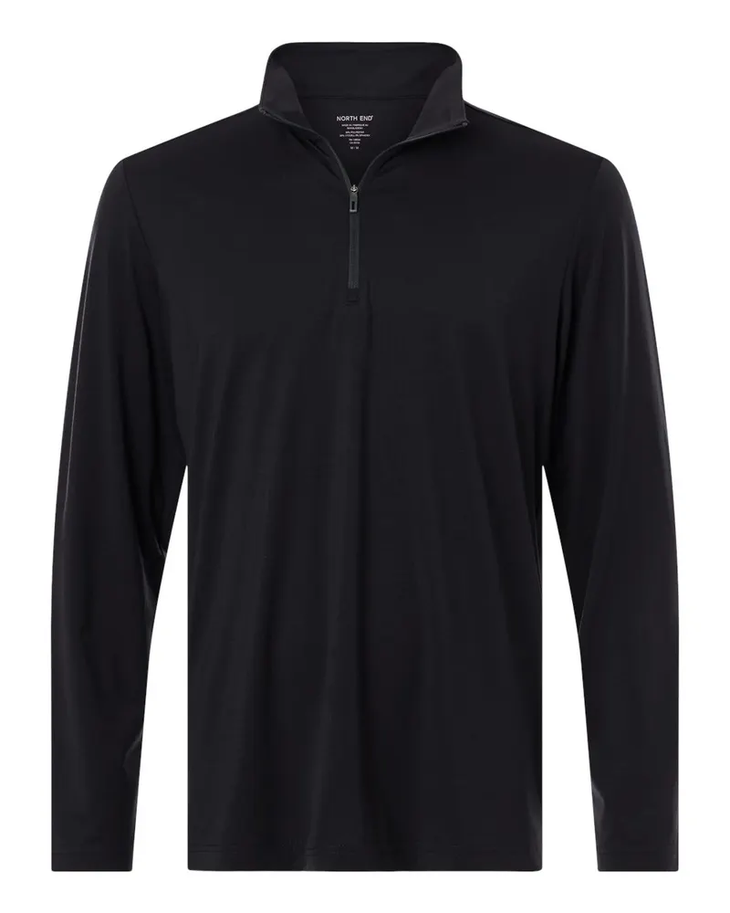 North End North End Men's JAQ Stretch Performance Quarter-Zip — Black/ Carbon