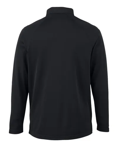 Harriton Harriton Men's Charge Snag and Soil Protect Long Sleeve Polo in Black, back view