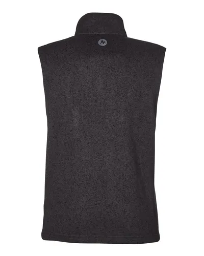 Marmot Marmot Women's Drop Line Fleece Vest in Black Heather, back view
