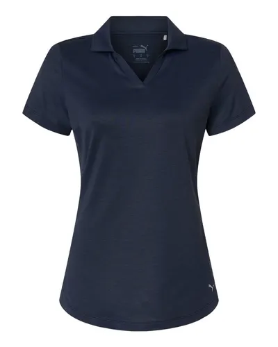 Puma Golf Puma Golf Womens Icon Heather Polo in Deep Navy Heather, front view