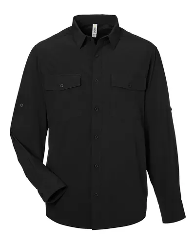 CORE365 CORE365 Men's Ultra UVP® Marina Shirt in Black, front view