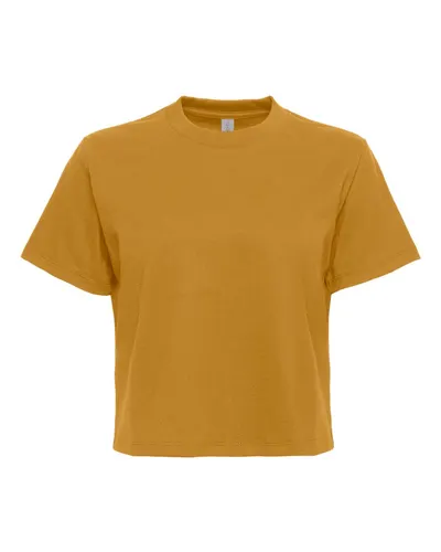 Next Level Next Level Women's Heavyweight Boxy Tee in Antique Gold, front view