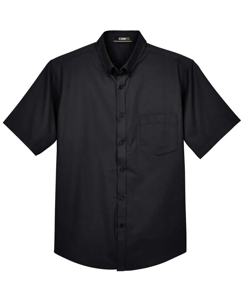 CORE365 CORE365 Men's Optimum Short Sleeve Twill Dress Shirt — Black