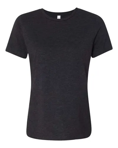 BELLA + CANVAS BELLA + CANVAS Women’s Relaxed Fit Triblend Tee in Charcoal Black Triblend, front view