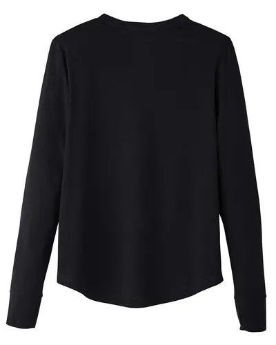 North End North End Women's JAQ Stretch Performance V-Neck Snap Pullover in Black, back view