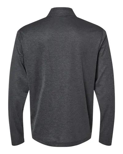 Adidas Adidas Men's Space Dyed Quarter-Zip Pullover in Black Melange, back view