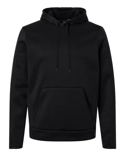 Under Armour Under Armour Men's Armour Fleece Pro Hooded Sweatshirt in Black/ White, front view