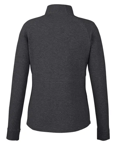 North End North End Women's Spirit Textured Quarter-Zip Pullover in Black Heather, back view