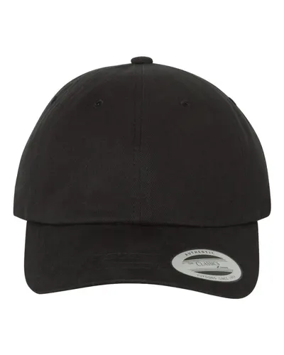YP Classics YP Classics Peached Cotton Twill Dad Hat in Black, front view