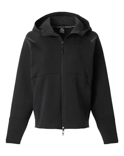 Under Armour Under Armour Women's Unstoppable Fleece Full-Zip Jacket in Black/ Black, front view