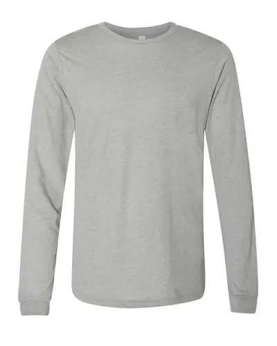 BELLA + CANVAS BELLA + CANVAS Unisex Triblend Long Sleeve Tee in Athletic Grey Triblend, front view