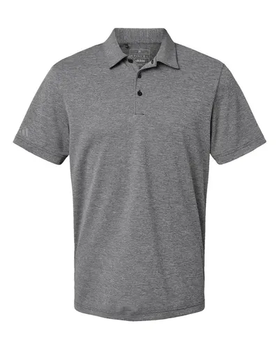 Adidas Adidas Men's Heathered Polo in Black Melange, front view