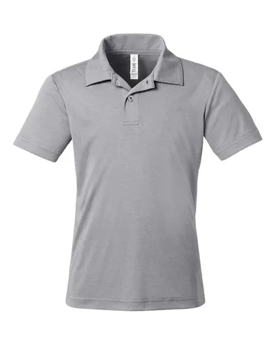 Team 365 Team 365 Youth Zone Sonic Heather Performance Polo in Athletic Heather, front view