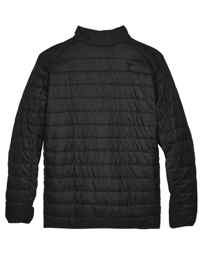 CORE365 CORE365 Men's Prevail Packable Puffer Jacket in Black, back view