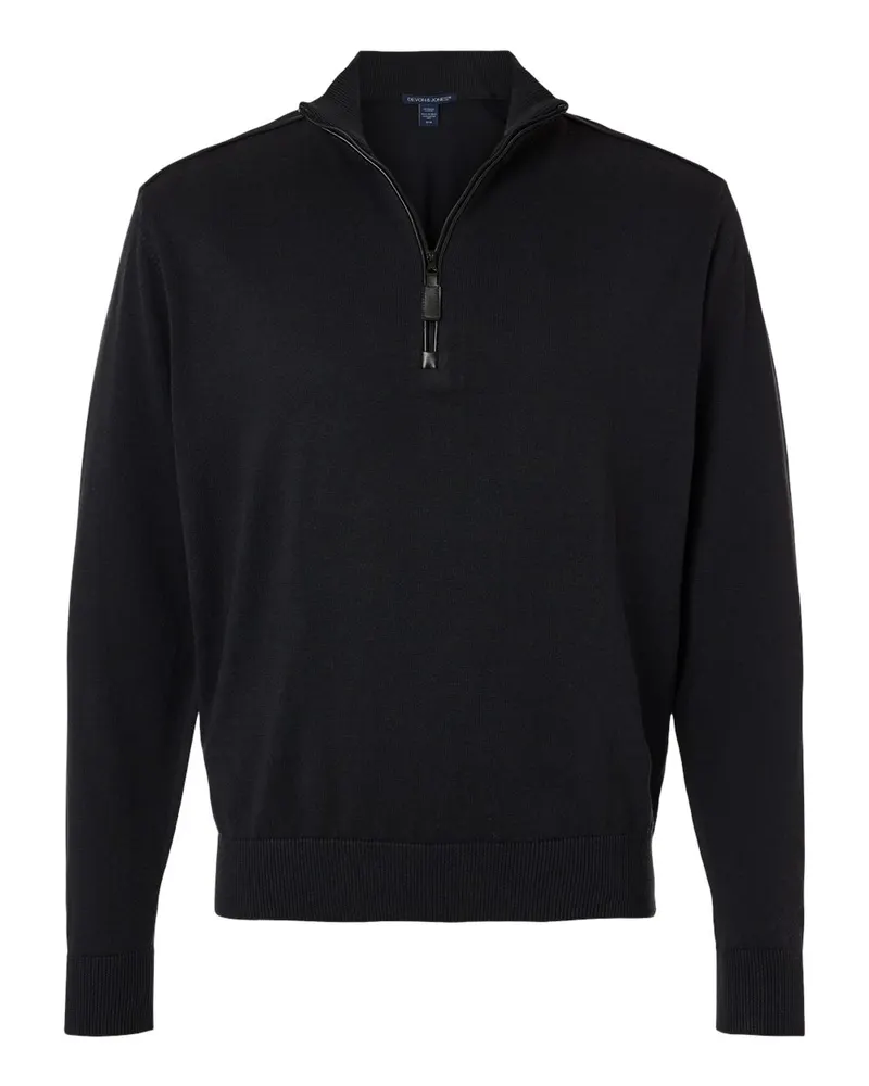 Devon & Jones Devon & Jones Men's New Classics Quarter-Zip Sweater — Black