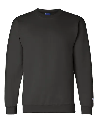 Champion Champion Unisex Powerblend® Crewneck Sweatshirt in Black, front view