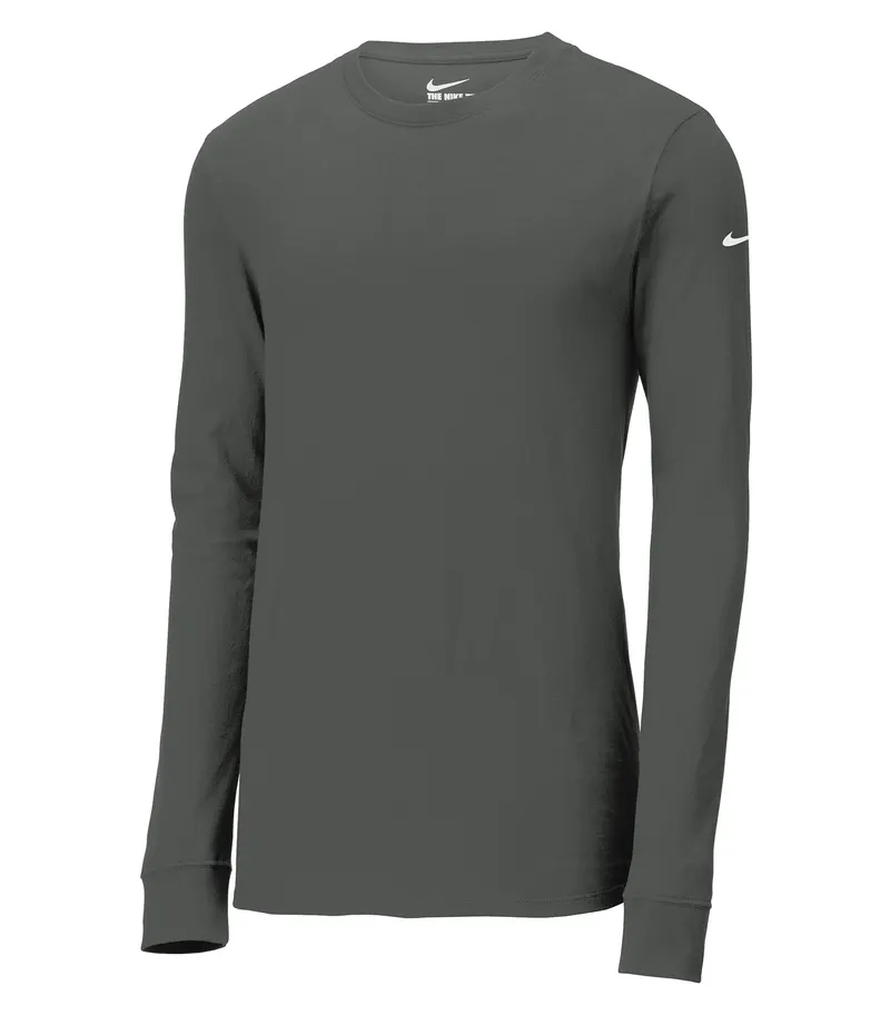 Nike NIKE Dri-FIT COTTON/POLY LONG SLEEVE TEE — Anthracite