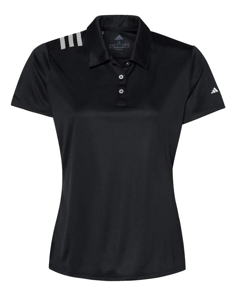 Adidas Adidas Women's 3-Stripes Shoulder Polo — Black/ White