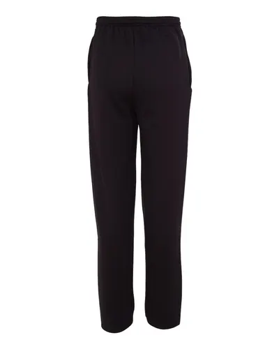 Champion Champion Unisex Powerblend® Open-Bottom Sweatpants with Pockets in Black, back view
