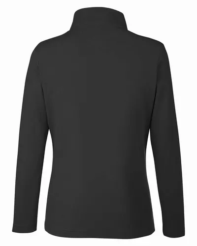 CORE365 CORE365 Women's Fusion ChromaSoft™ Pique Quarter-Zip Pullover in Black, back view