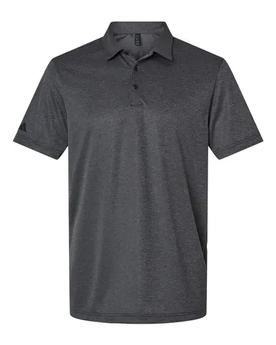 Adidas Adidas Men's Space Dyed Polo in Black Melange, front view