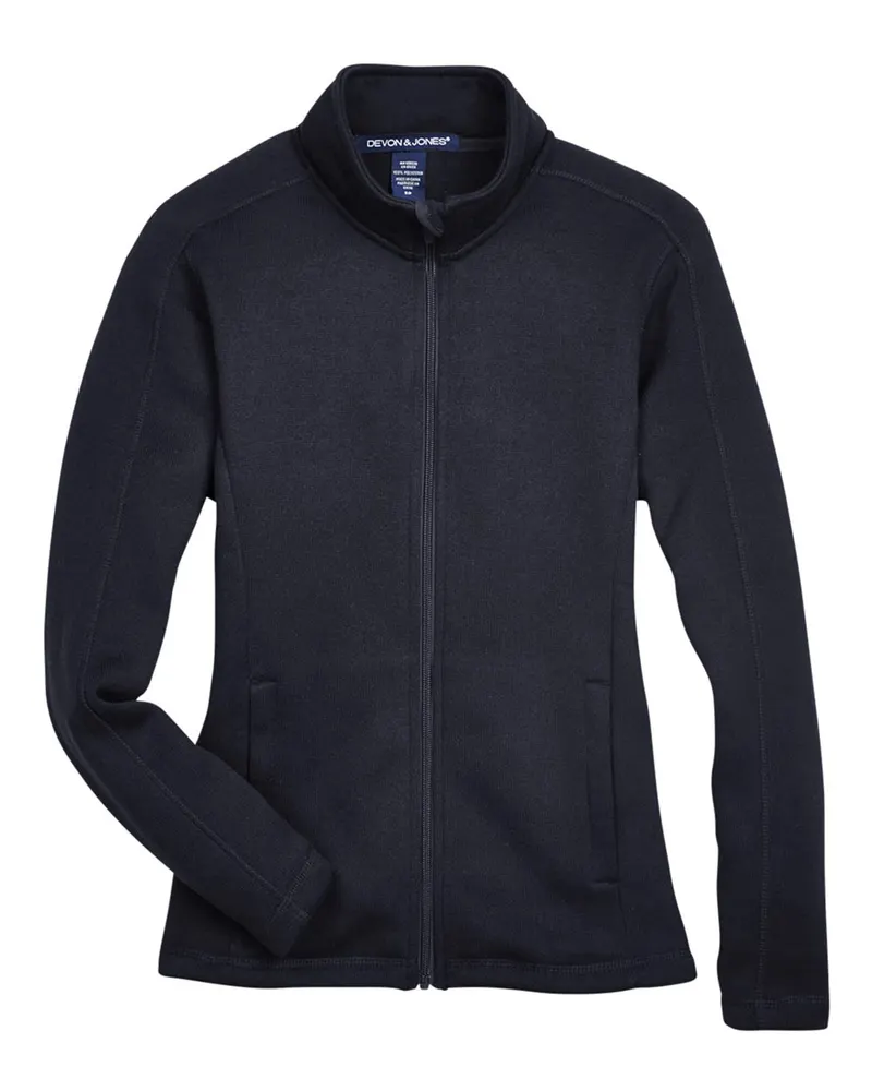 Devon & Jones Devon & Jones Women's Bristol Full-Zip Sweater Fleece Jacket — Black