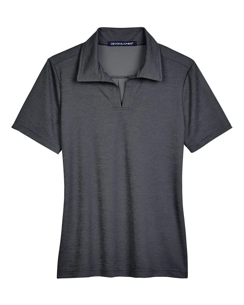 Devon & Jones Devon & Jones Women's CrownLux Performance® Address Melange Polo — Black Melange
