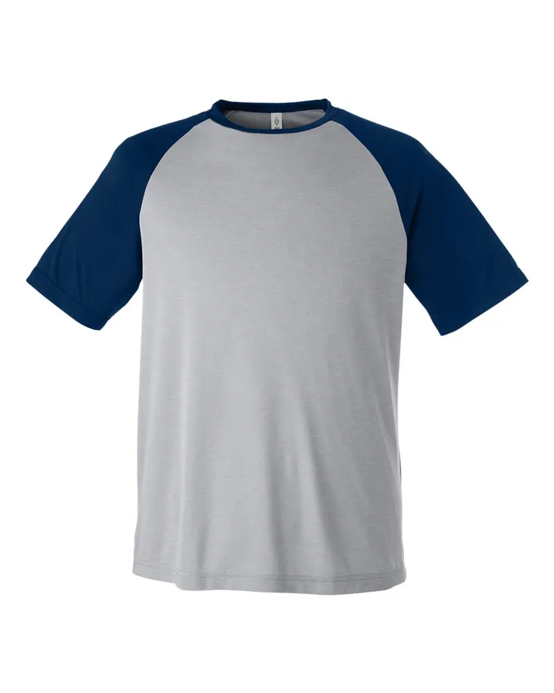 Team 365 Team 365 Unisex Zone Colorblock Raglan T-Shirt — Athletic Heather/ Sport Dark Navy