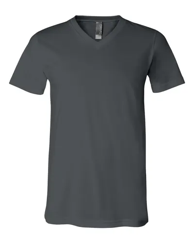 BELLA + CANVAS BELLA + CANVAS Unisex Jersey V-Neck Tee in Asphalt, front view