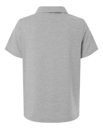 Team 365 Team 365 Women's Relay Heathered Stripe Polo in Athletic Heather/ White, back view