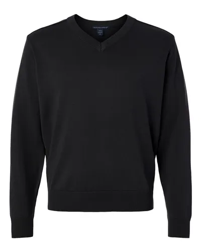 Devon & Jones Devon & Jones Men's New Classics V-Neck Sweater in Black, front view