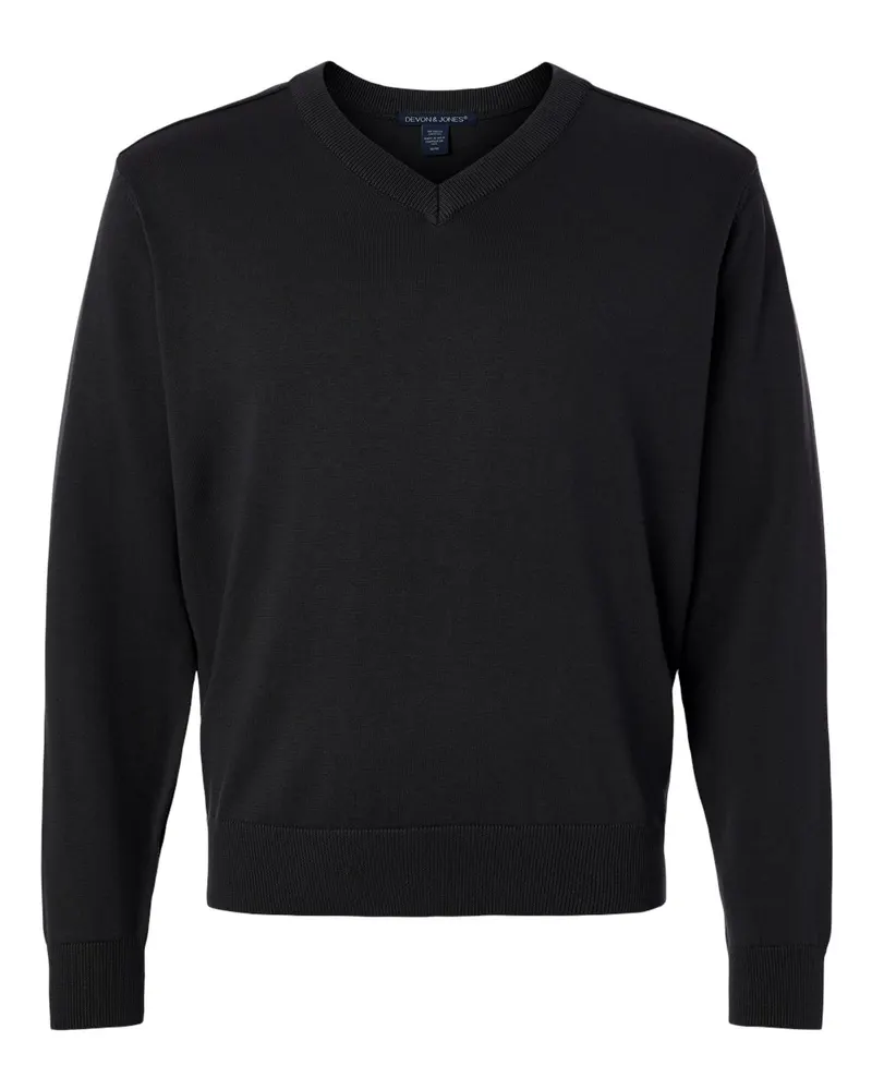 Devon & Jones Devon & Jones Men's New Classics V-Neck Sweater — Black