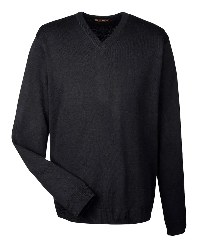Harriton Harriton Men's Pilbloc™ V-Neck Sweater — Black