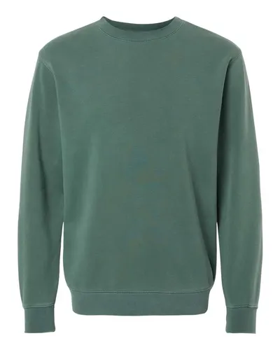Independent Trading Co. Independent Trading Co. Unisex Midweight Pigment-Dyed Crewneck Sweatshirt in Pigment Alpine Green, front view