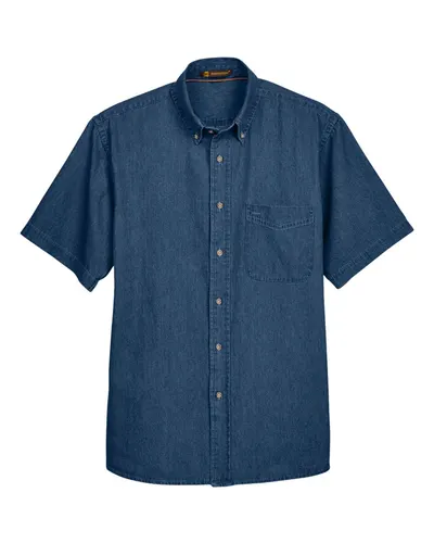 Harriton Harriton Men's Denim Shirt in Dark Denim, front view