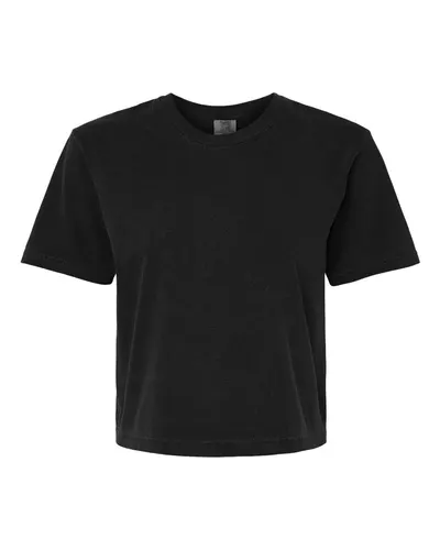 Comfort Colors Comfort Colors Women's Garment-Dyed Heavyweight Boxy T-Shirt in Black, front view