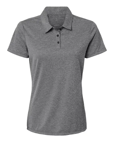 Adidas Adidas Women's Heathered Polo in Black Melange, front view