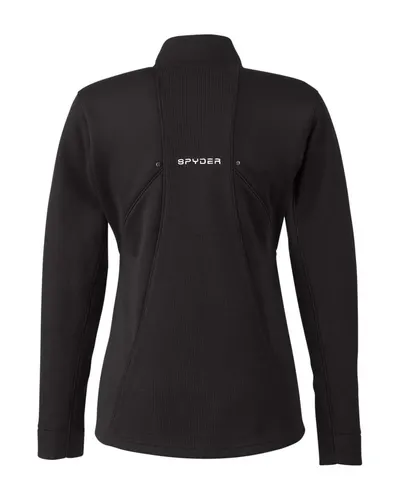 Spyder Spyder Women's Constant Canyon Quarter-Zip Pullover in Black, back view