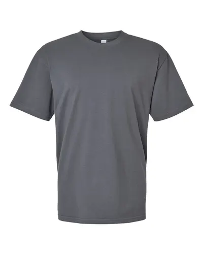 American Apparel American Apparel Unisex Sueded Tee in Sueded Asphalt, front view
