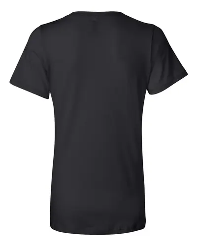 BELLA + CANVAS BELLA + CANVAS Women’s Relaxed Jersey V-Neck Tee in Black, back view