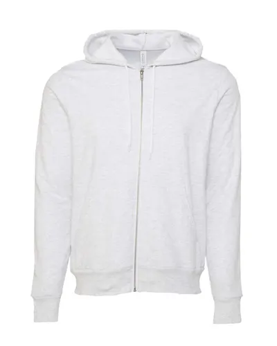 BELLA + CANVAS BELLA + CANVAS Unisex Sponge Fleece Full-Zip Hoodie Sweatshirt in Ash, front view