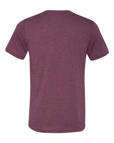 BELLA + CANVAS BELLA + CANVAS Unisex Triblend V-Neck Tee in Maroon Triblend, back view