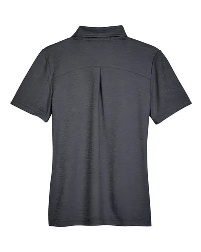 Devon & Jones Devon & Jones Women's CrownLux Performance® Address Melange Polo in Black Melange, back view