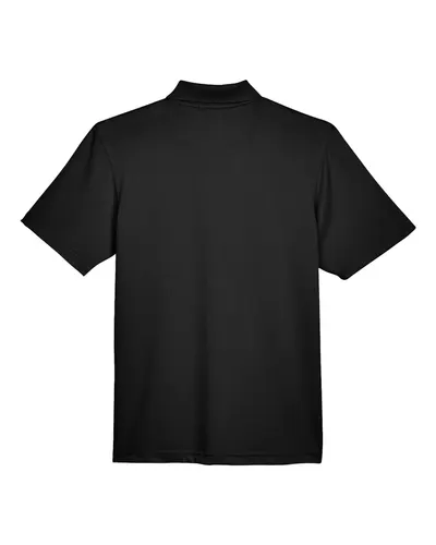 Harriton Harriton Men's Advantage Snag Protection Plus IL Snap Placket Polo in Black, back view
