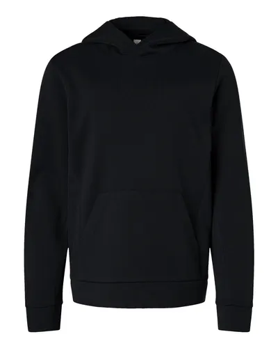 Team 365 Team 365 Youth Squad Hooded Tech Fleece Pullover in Black, front view